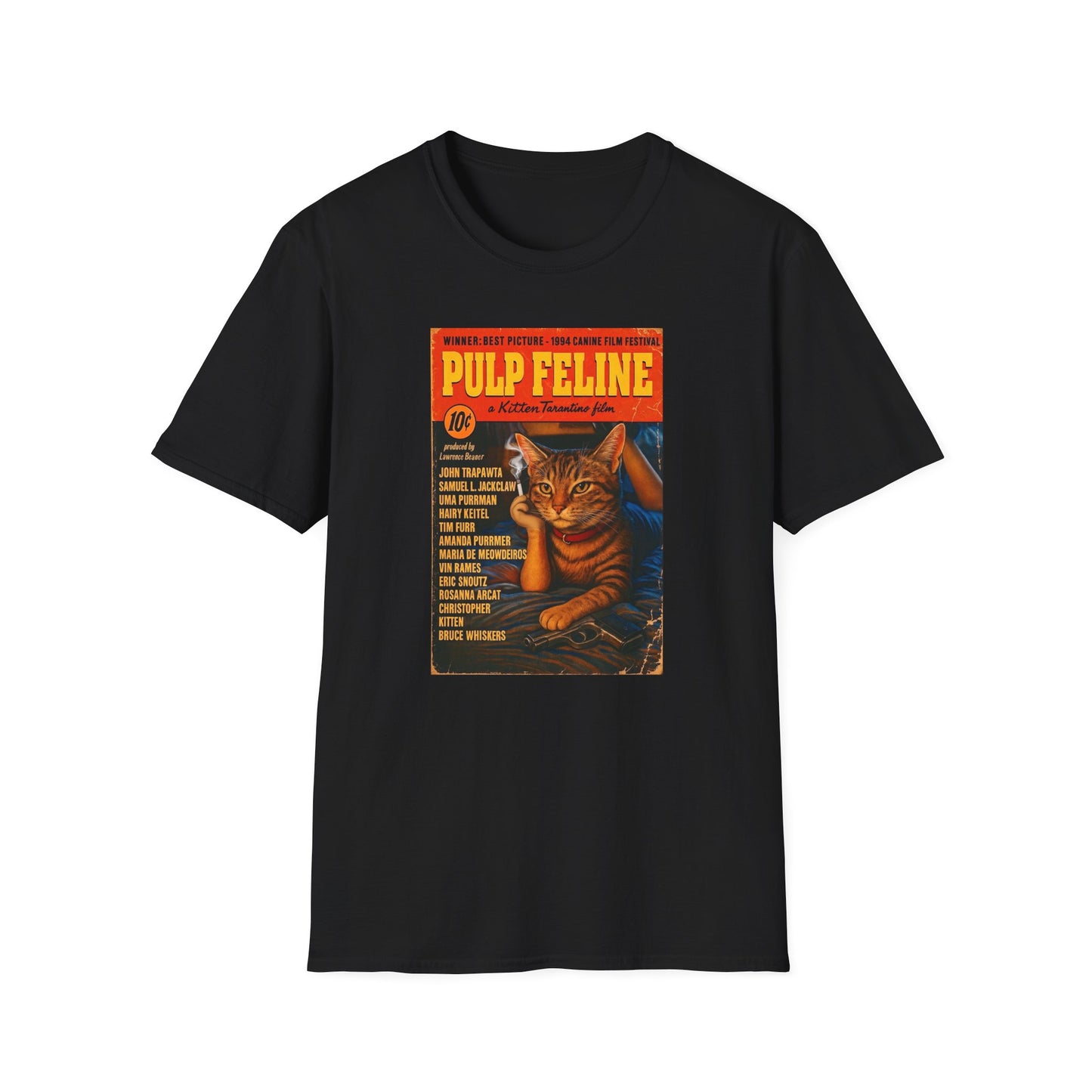 Pulp Feline Movie Vintage Unisex Softstyle Tee