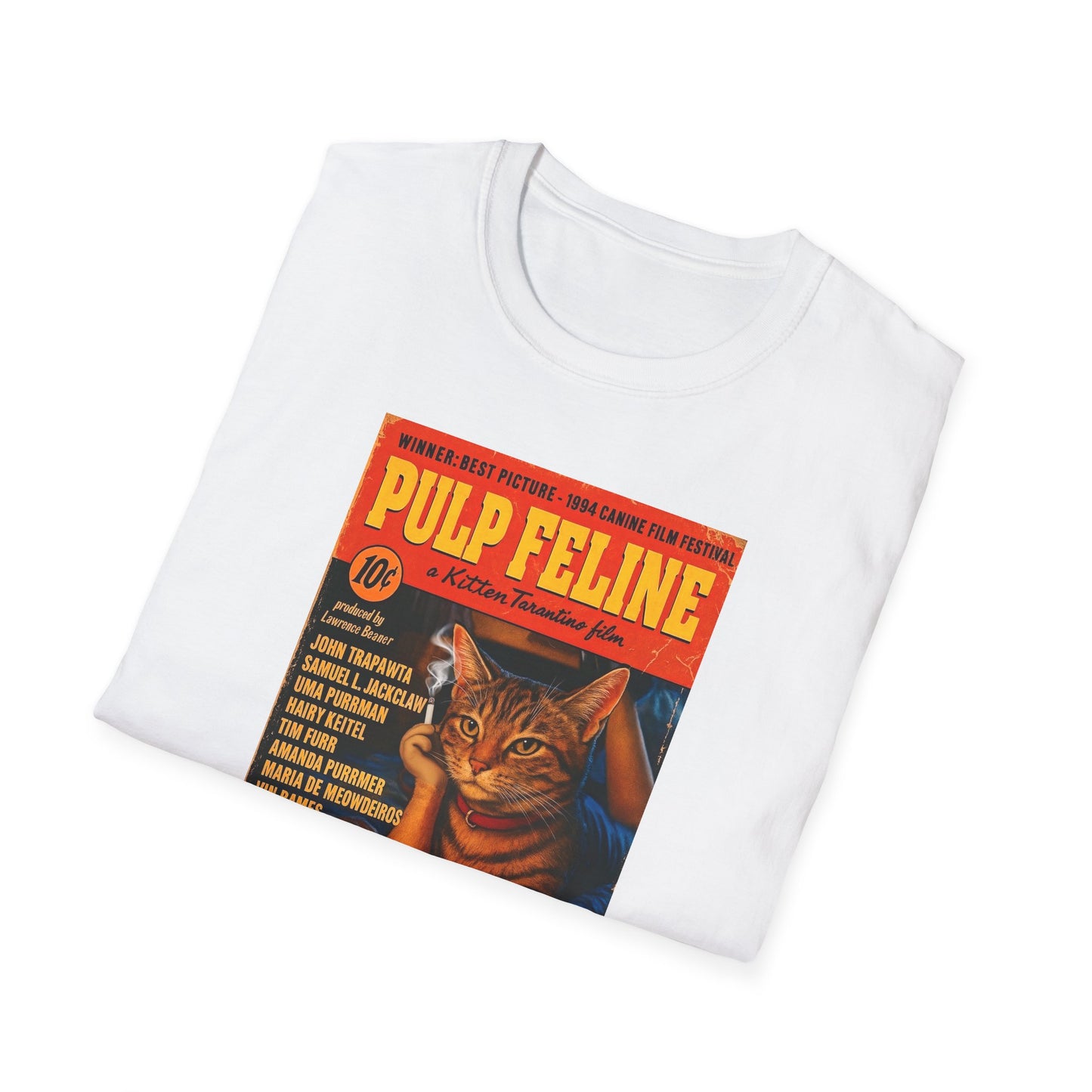 Pulp Feline Movie Vintage Unisex Softstyle Tee