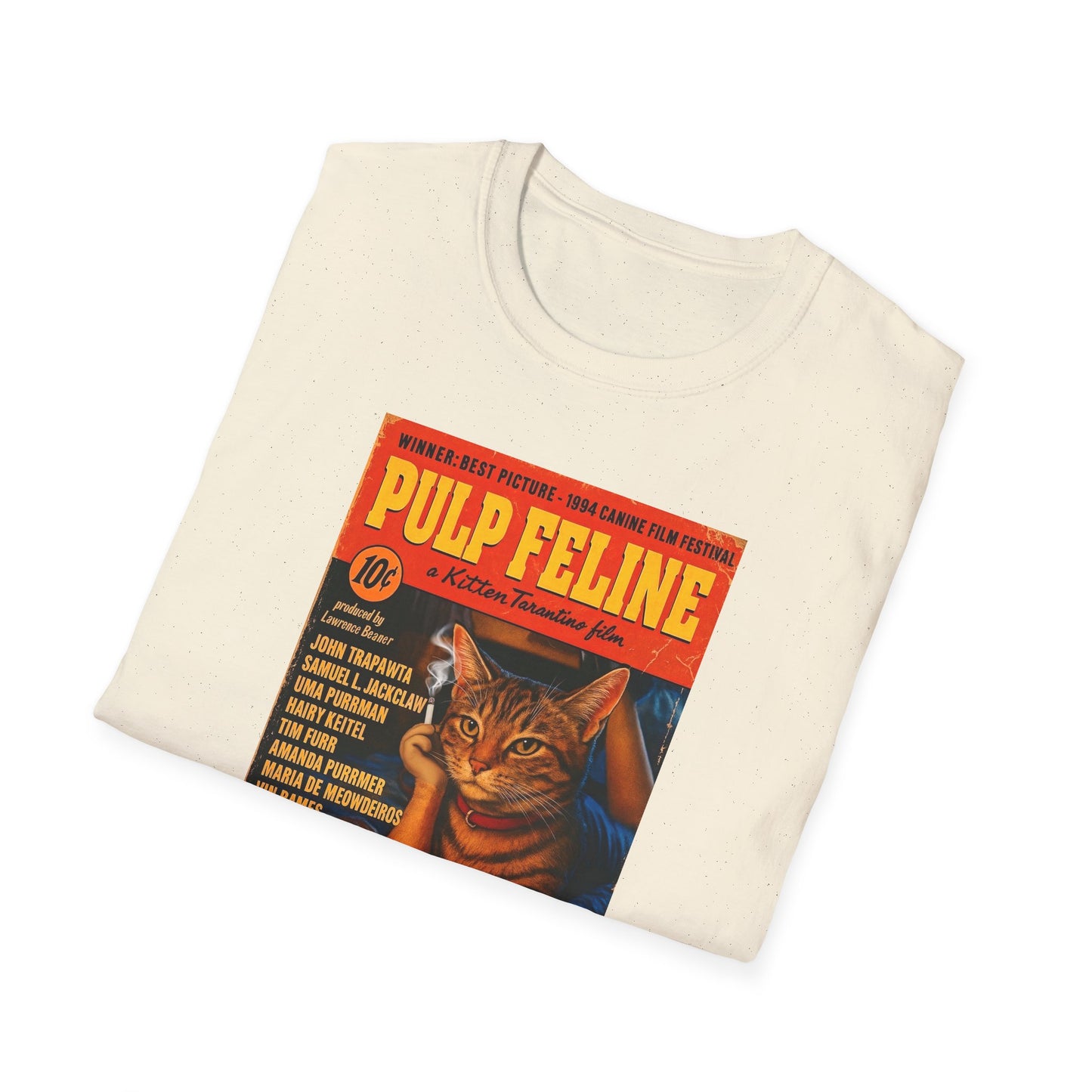 Pulp Feline Movie Vintage Unisex Softstyle Tee