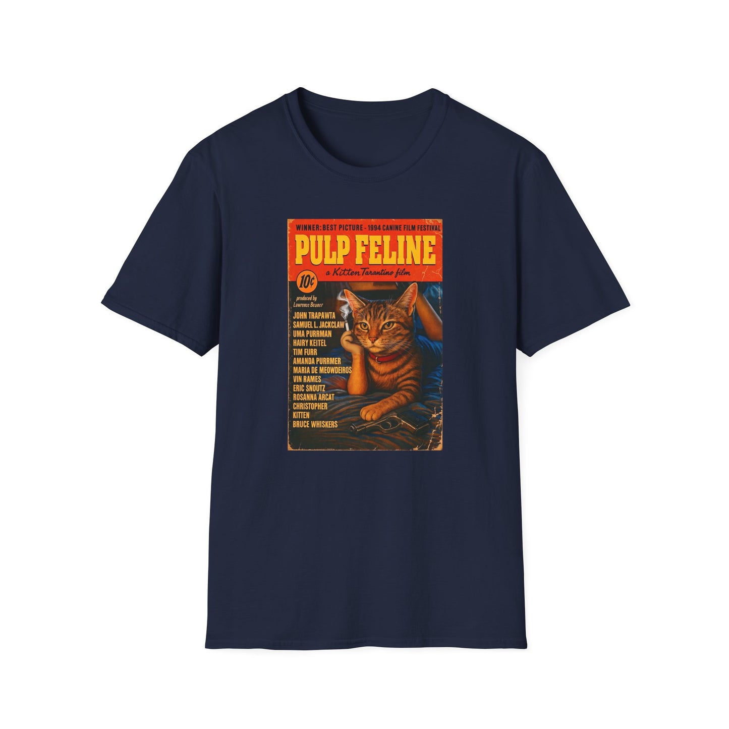 Pulp Feline Movie Vintage Unisex Softstyle Tee