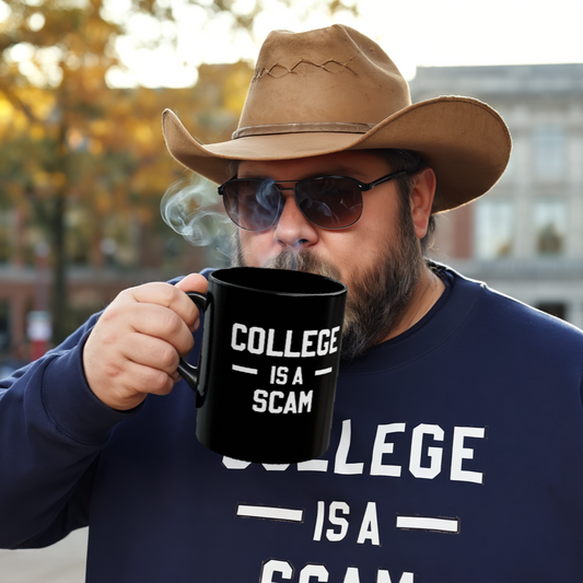 College Is A Scam 11oz Black Mug