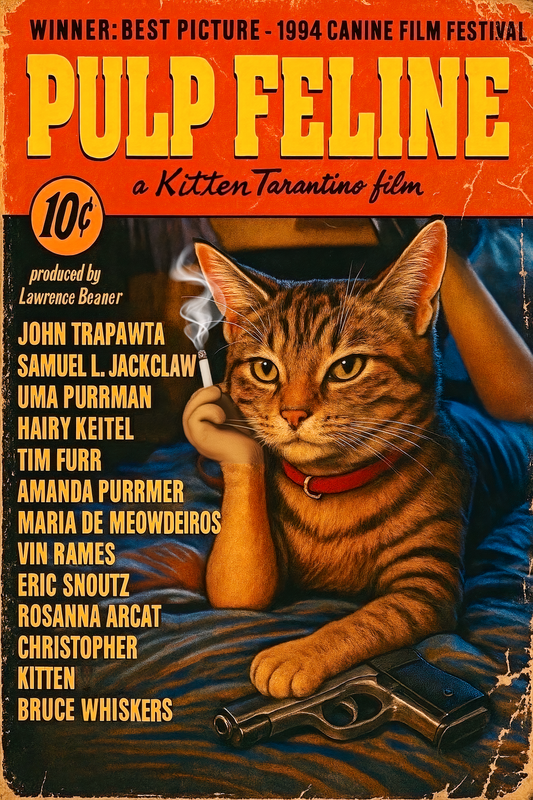 Pulp Feline Movie Poster - Digital Download