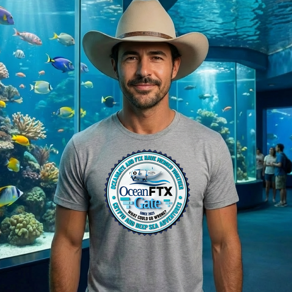 Ocean FTX Gate Badge T-Shirt — Coastal Adventure Logo Tee
